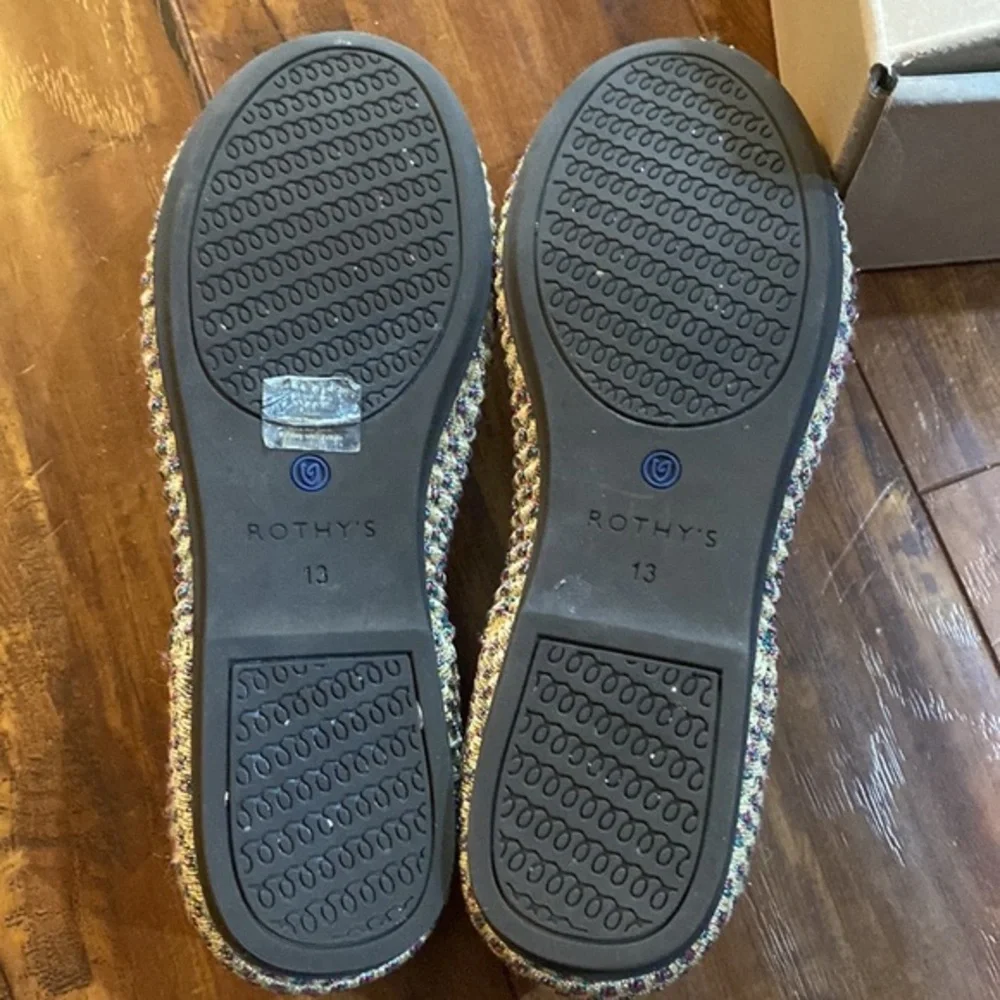 Rothy’s Kids Multi Metallic Flats Loafers Blue Halo Size 13 w/ Box